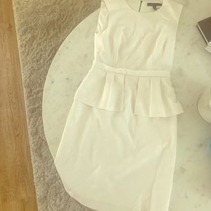 BCBG white peplum dress